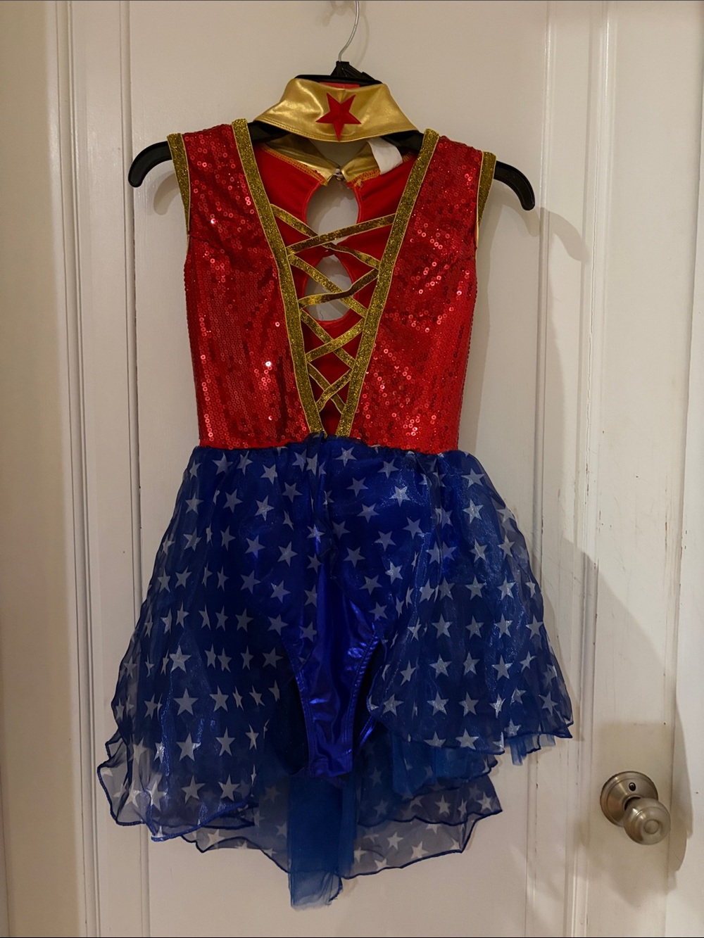 PARTY KING - WONDER LADY COSTUME Red Sequin